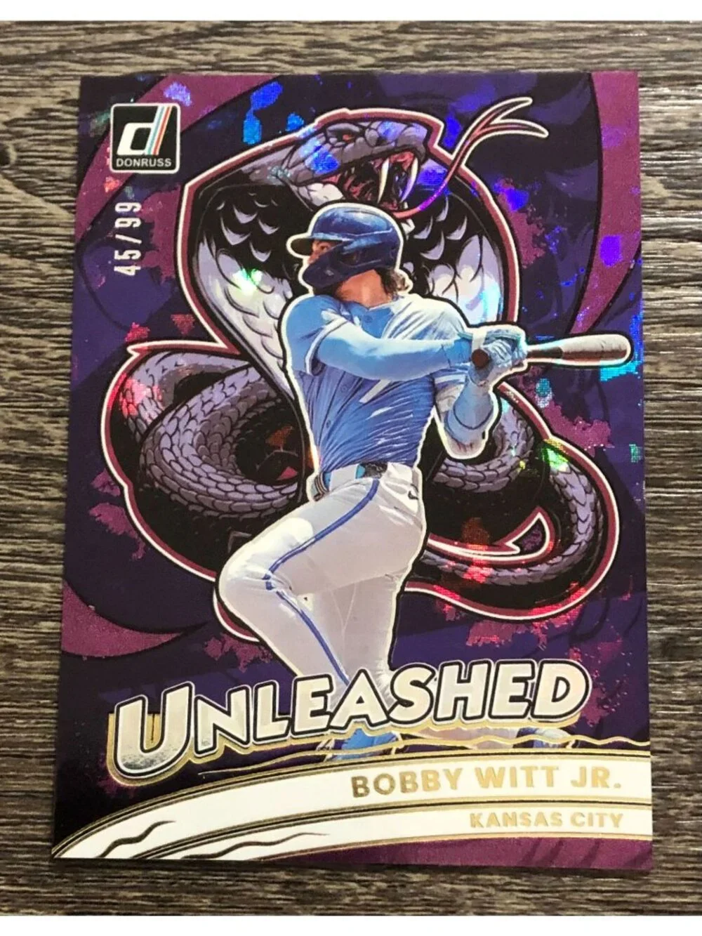 2026 Donruss Bobby Witt Jr Unleashed Purple Ice SP 45/99